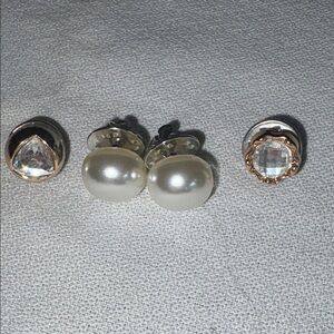Sock Charm Set.  Elegant Pearl and Crystal Stud Sock Charm Pin Set